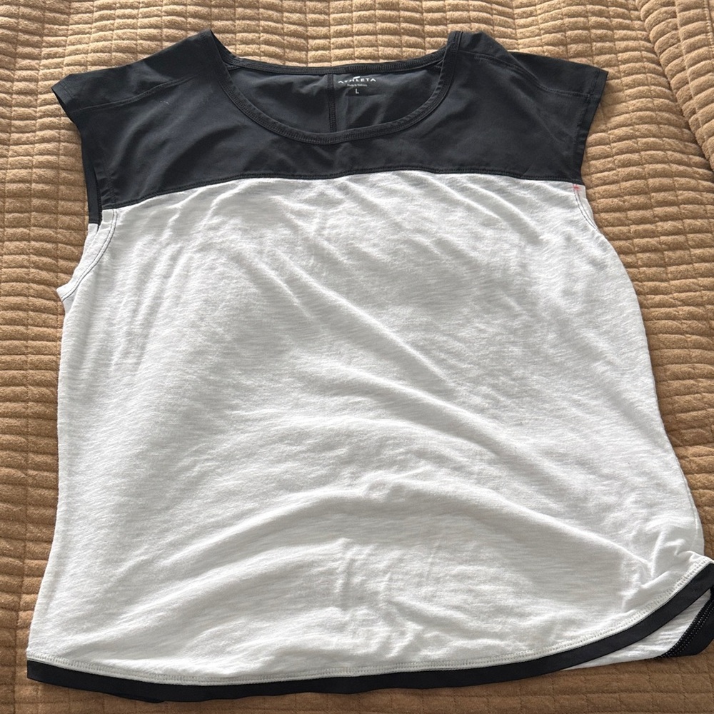 Athleta Black and White Muscle Tee